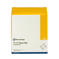First Aid Only 4" x 4" Sterile Gauze Pads, 50 Per Box(Pack of 50)