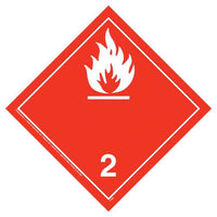 J.J Keller International Division 2.1 Flammable Gas Placard - Wordless