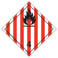 J.J Keller International Dangerous Goods Placard - Flammable Solid (Class 4), Tagboard