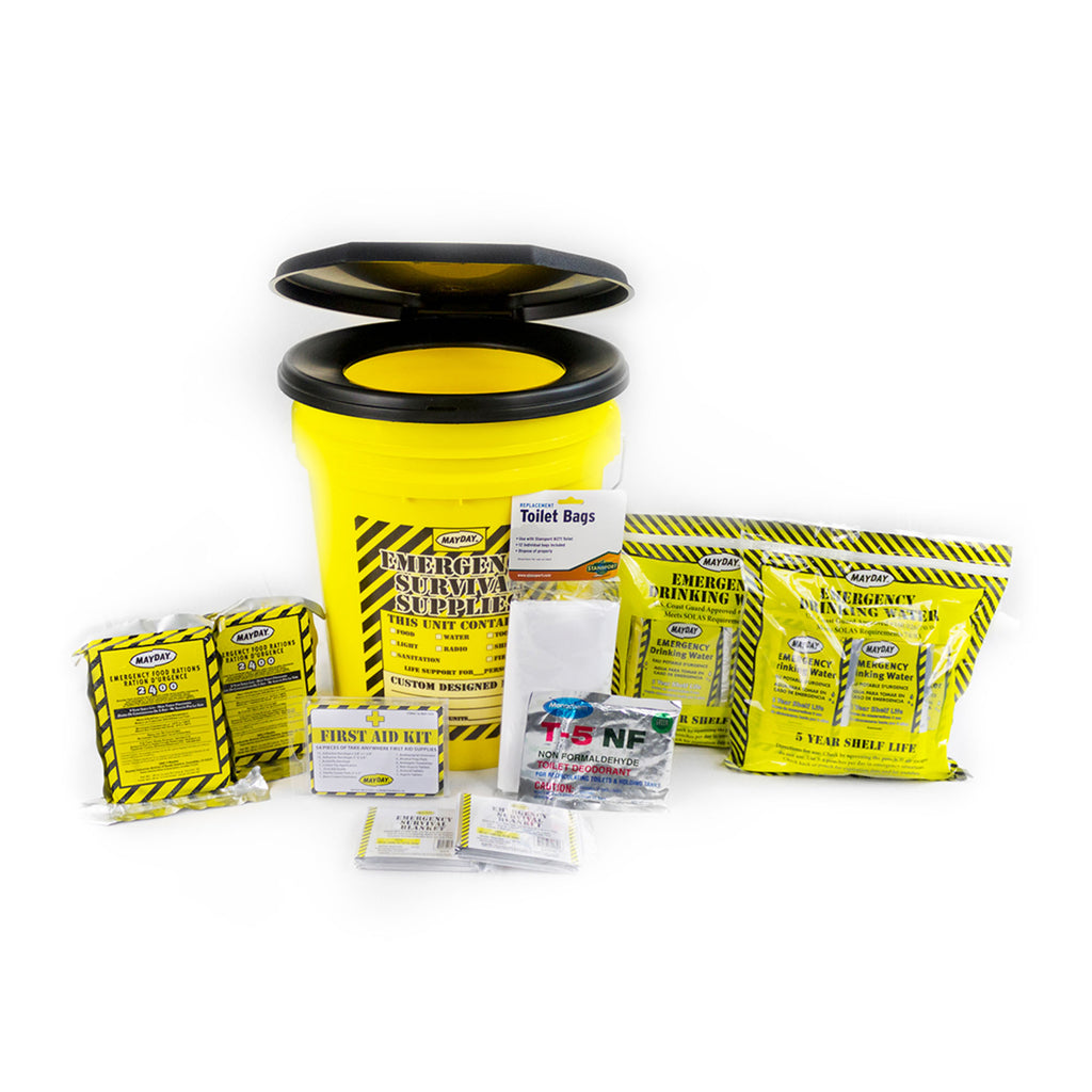 MayDay Economy Emergency Honey Bucket Kit - 2 Person Disaster Preparedness System