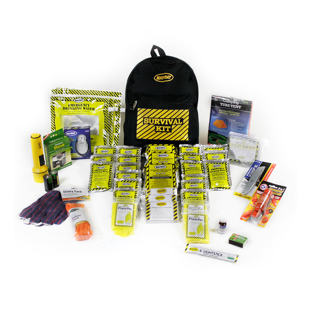 MayDay Deluxe 4-Person Emergency Backpack Kit for Disaster Preparedness