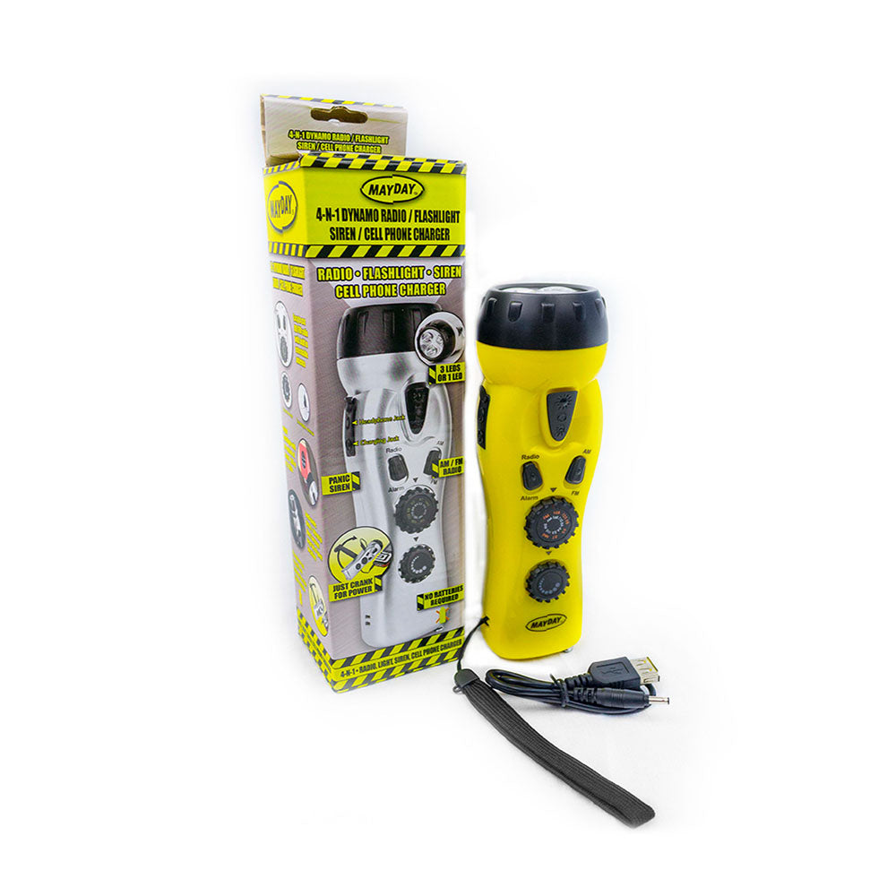 MayDay 4-in-1 Dynamo Emergency Radio with LED Flashlight and Siren