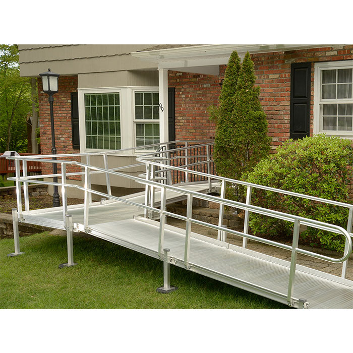National Ramp Liberty Solid Surface Aluminum Wheelchair Ramp with Handrails