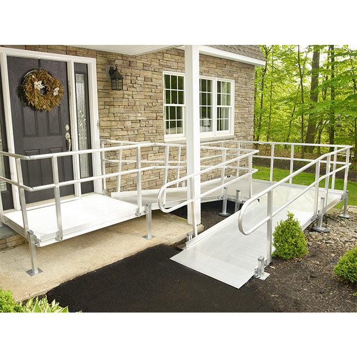 National Ramp Liberty Solid Surface Aluminum Wheelchair Ramp with Handrails