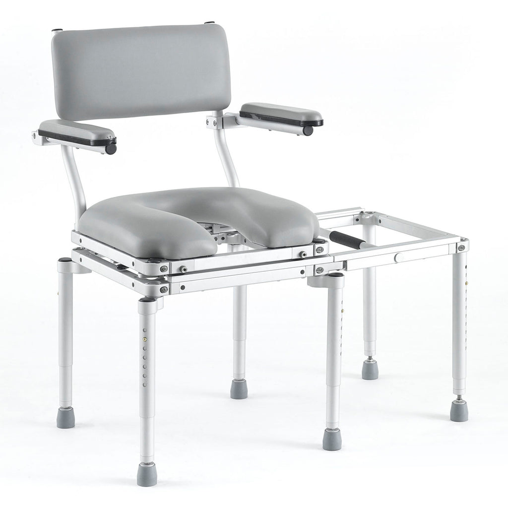 Nuprodx MULTICHAIR 5100 Stationary Tub Slider System | Aircraft-Grade Aluminum Bath Transfer Bench with Seamless Slider Rail Track