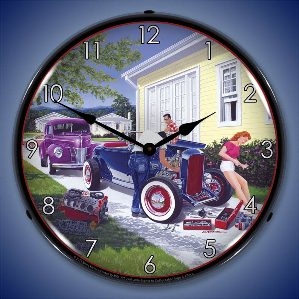 Shade Tree Mechanic 14" LED Wall Clock