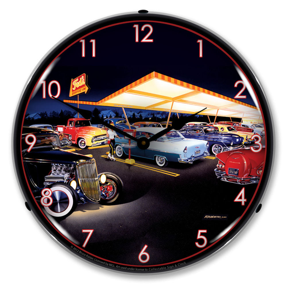 Teds Drive In 14" LED Wall Clock