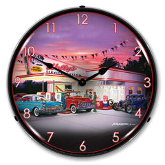 Wallys Service Station 14" LED Wall Clock