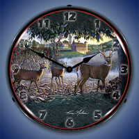 Field of Dreams Deer 14" LED Wall Clock
