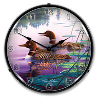 Northern Splendor Loons 14" LED Wall Clock