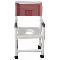 MJM PVC Commode Shower Chair with Support Snap-on Seat