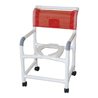 MJM 22" Mid-Size Shower Commode Chair, 375 lb Capacity