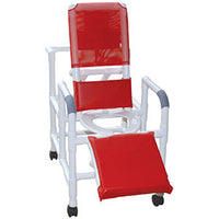 MJM Reclining Shower Chair with Deluxe Elongated Open Front Seat and Elevated Leg Extension