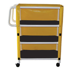 MJM Three Shelf Utility Linen Cart with Cover, 300 oz Capacity