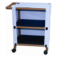 MJM Wood Tone Two-Shelf Mini-Linen Cart with Cover