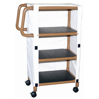 MJM Wood Tone Three-Shelf Mini-Linen Cart with Cover