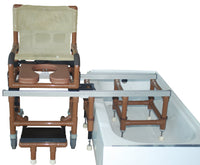 MJM Wood Tone Dual Shower Transfer Chair