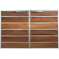 Door, Double - Madera 30" Stainless Steel & Teak Wood