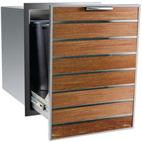 Drawer, Madera Trash Pullout - Stainless Steel & Ipe Wood - Two Bin
