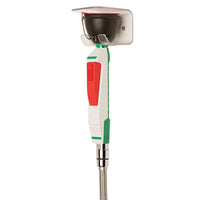 Justrite Wall Mount, 1 In-Line Nozzle, Hughes Handheld Drench Hose Eyewash Station