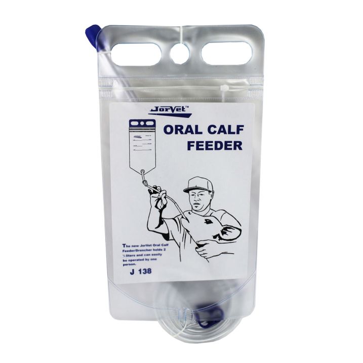 Jorgensen Labs J0138 Oral Calf Drencher 2-Liter Feeder Bag with Flexible Tube