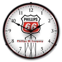 Phillips 66 Red Logo 14" LED Wall Clock