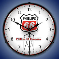Phillips 66 Red Logo 14" LED Wall Clock