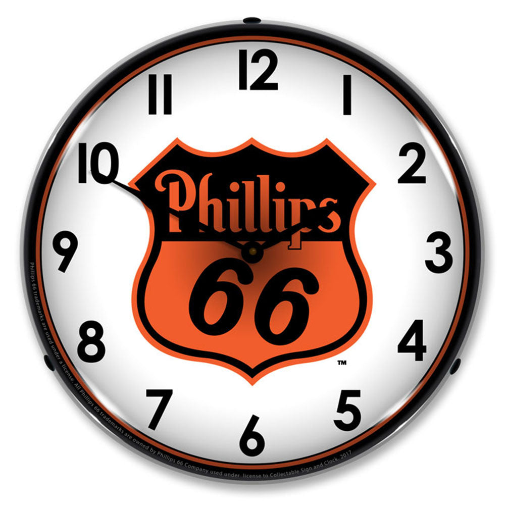 Phillips 66 Orange Logo 14" LED Wall Clock