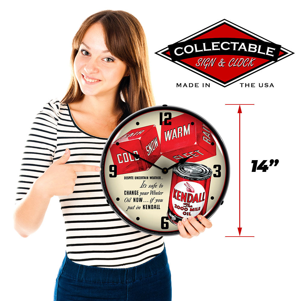 Kendall "The 2000 Mile" Motor Oil 14" LED Wall Clock