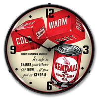 Kendall "The 2000 Mile" Motor Oil 14" LED Wall Clock