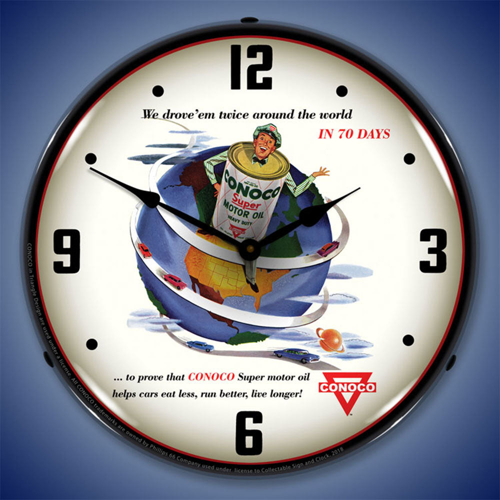 Conoco Super Motor Oil 14" LED Wall Clock