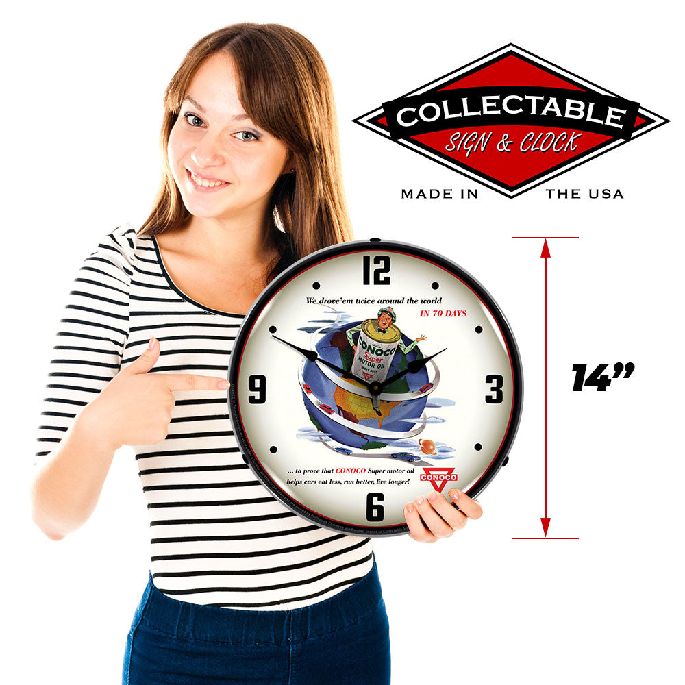Conoco Super Motor Oil 14" LED Wall Clock