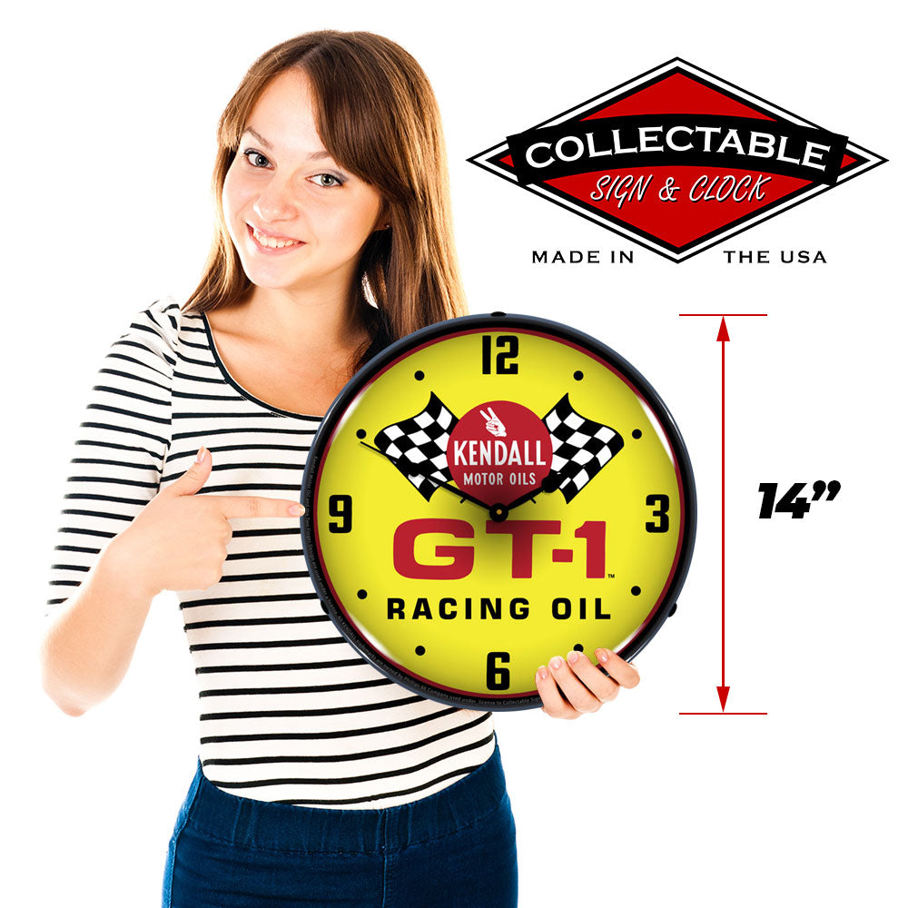 Kendall GT-1 Racing Oil 14" LED Wall Clock
