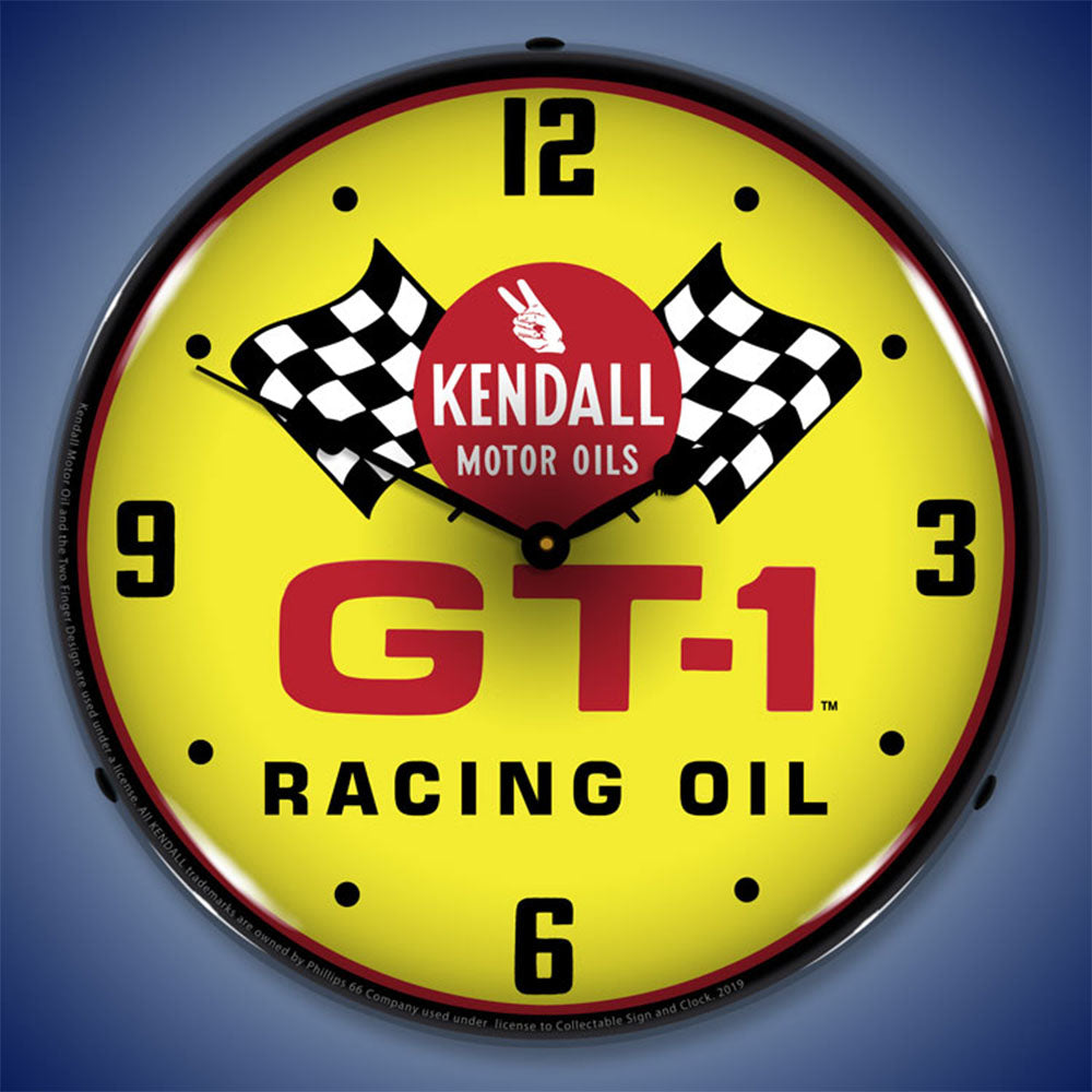 Kendall GT-1 Racing Oil 14" LED Wall Clock