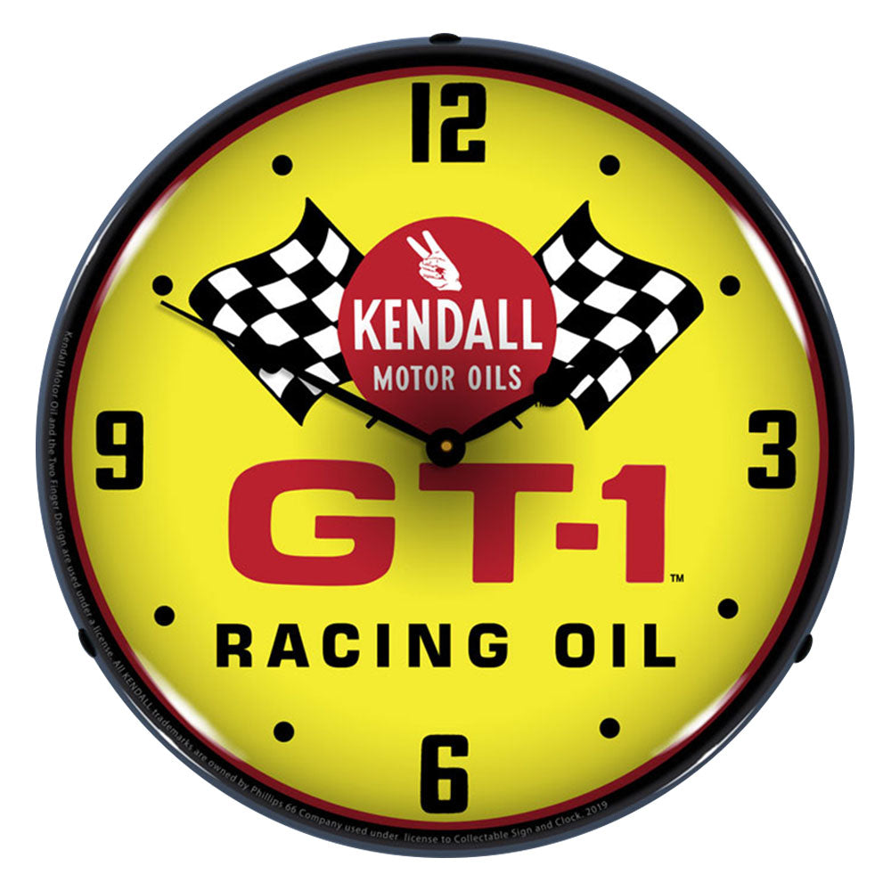 Kendall GT-1 Racing Oil 14" LED Wall Clock