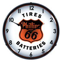 Phillips 66 Tires & Batteries 14" LED Wall Clock