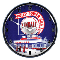 Kendall Polly Power Gas Station 14" LED Wall Clock