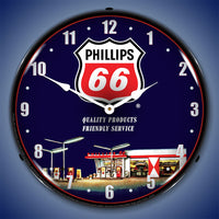 Phillips 66 Gas Station 1 14" LED Wall Clock