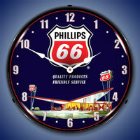 Phillips 66 Gas Station 2 14" LED Wall Clock