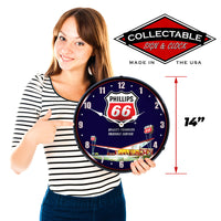 Phillips 66 Gas Station 2 14" LED Wall Clock