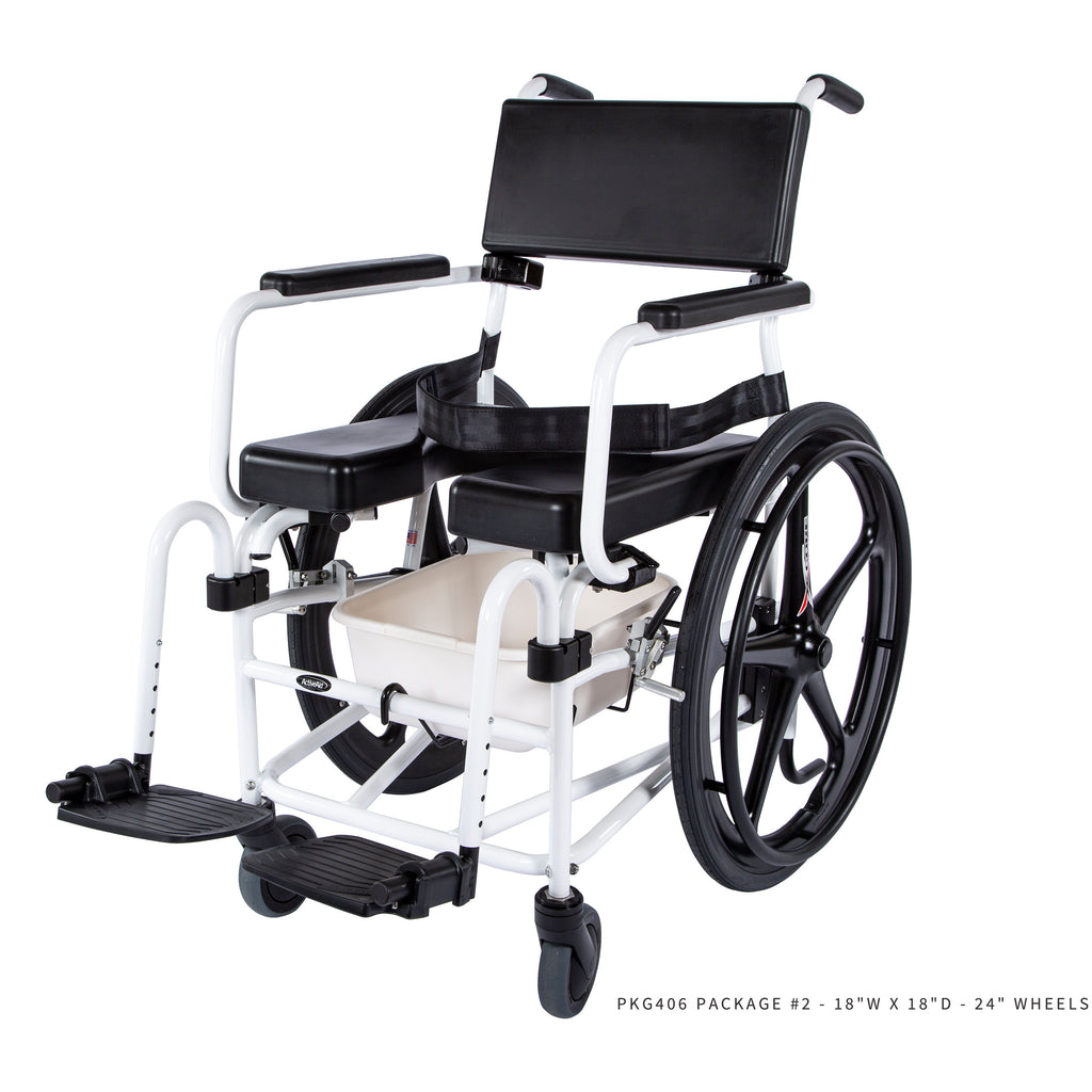 ActiveAid 600 Rehab Shower Commode Chair | High-Adjustability Stainless Steel Rehabilitation and Safe Patient Transfer System