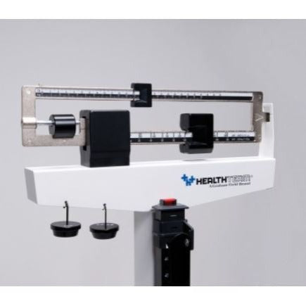 Graham Field Physician Mechanical Beam Scale with Wheels and Height Rod