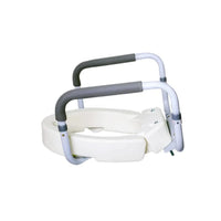 Inno Medical Hinged Raised Toilet Seat with Safety Rail Arms