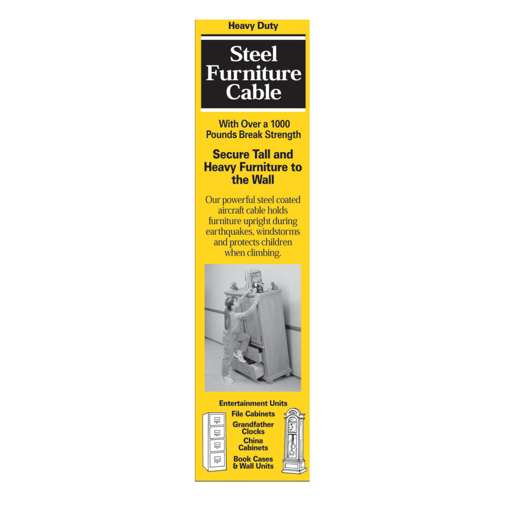MayDay 2930 QuakeHOLD! Steel Furniture Cable - Seismic Safety Restraint