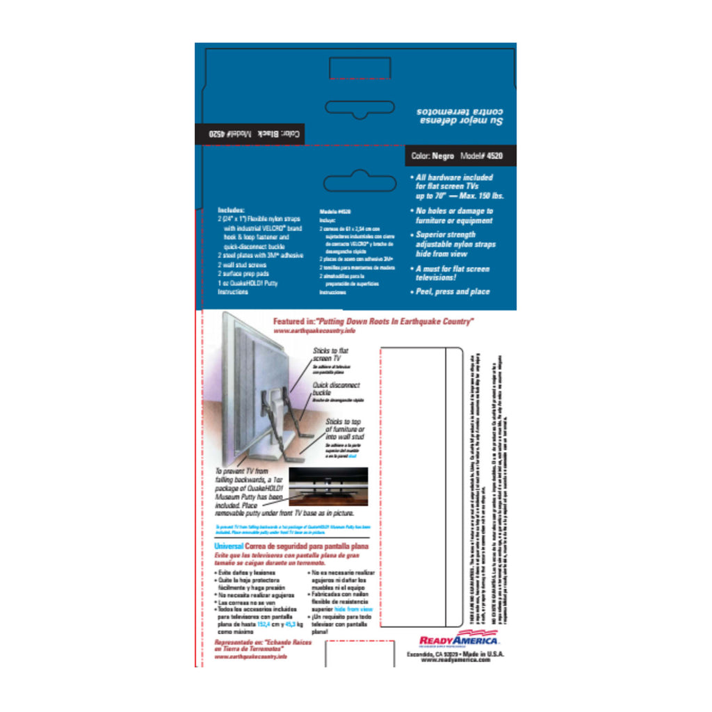 MayDay QuakeHOLD! Universal Flat Screen Safety Strap