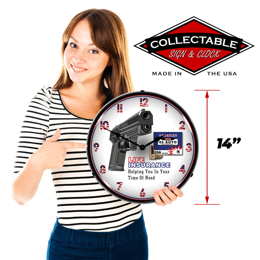 Gun Life Insurance Helping You in Your Time of Need 14" LED Wall Clock