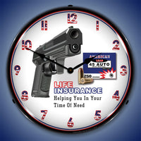 Gun Life Insurance Helping You in Your Time of Need 14" LED Wall Clock