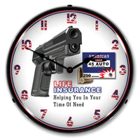 Gun Life Insurance Helping You in Your Time of Need 14" LED Wall Clock