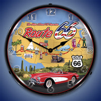 Route 66 "The Main Street of America" 14" LED Wall Clock