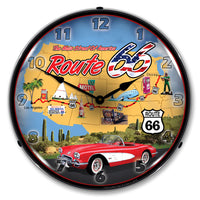 Route 66 "The Main Street of America" 14" LED Wall Clock